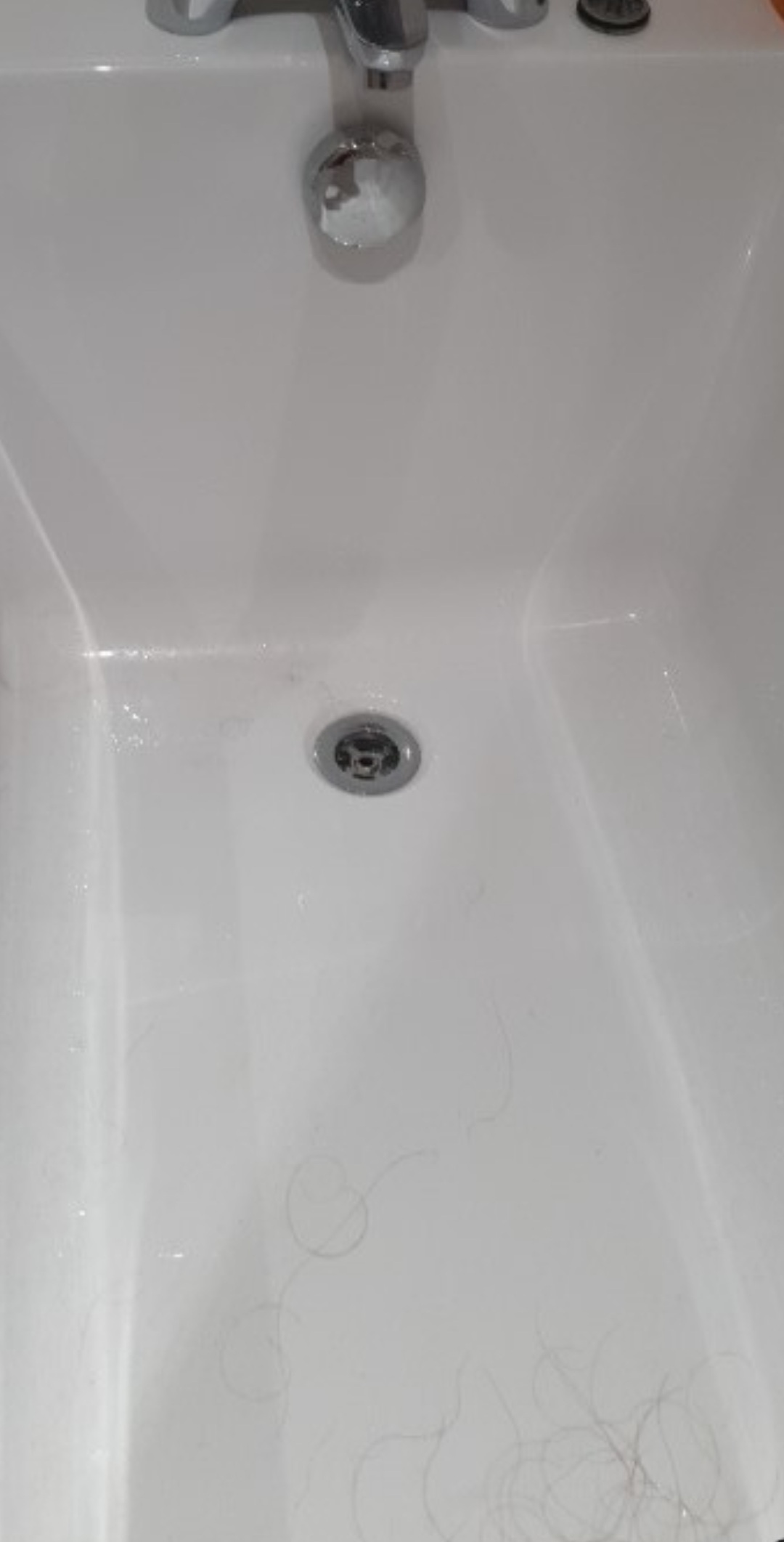 Bath drain cleared and draining freely